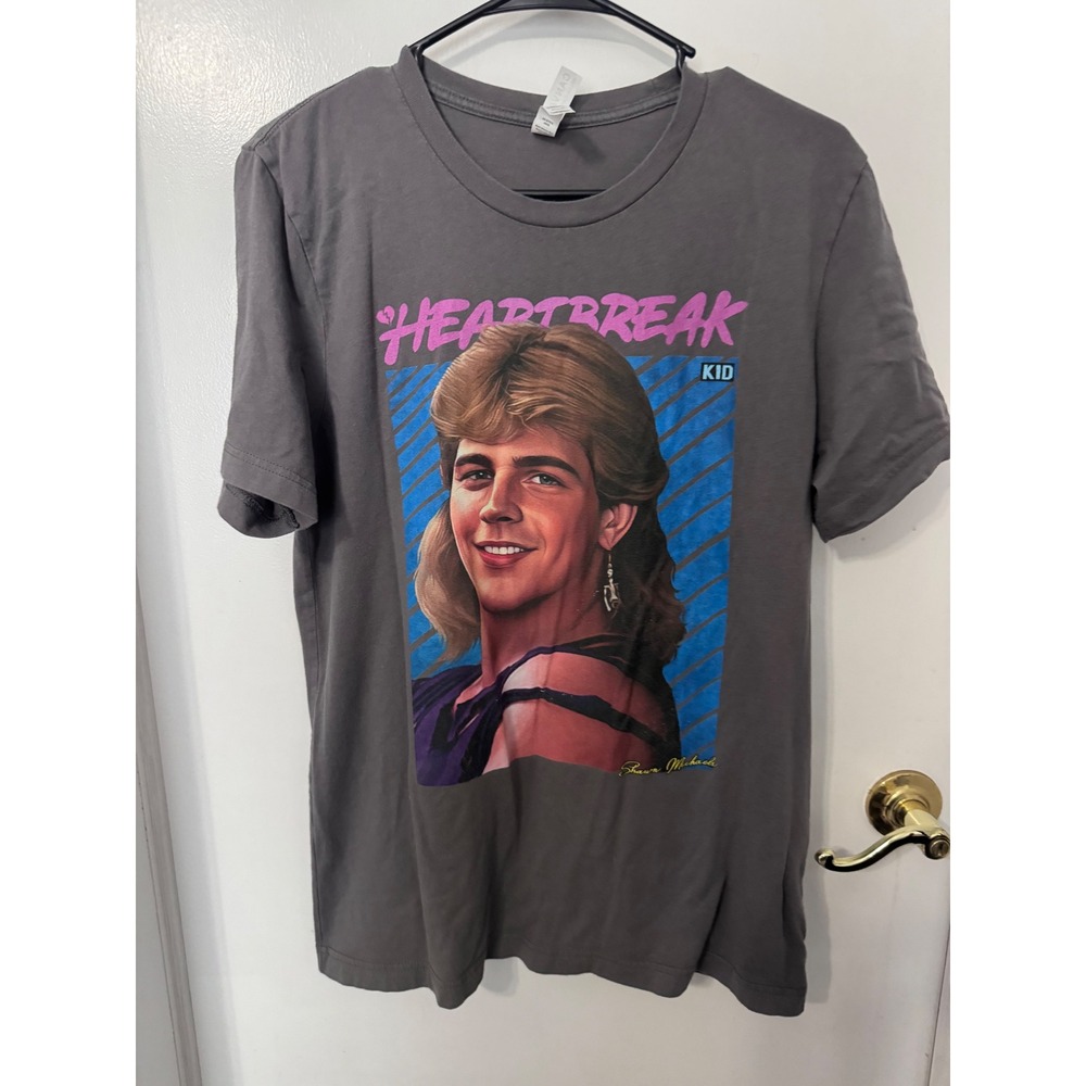 WWE Shawn Michaels Heartbreak Kid Graphic T-Shirt Bella Canvas Grey Large HBK